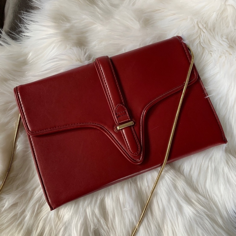 Stylish Zara Maroon Clutch/Crossbody Purse